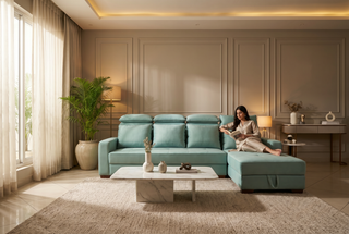 Aqua L-shaped Sofa